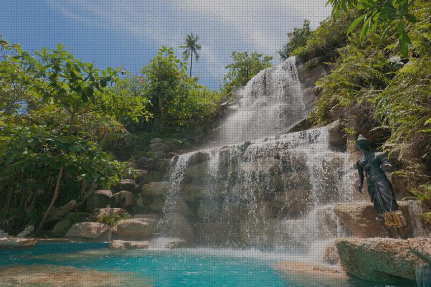 Las mejores marcas de cascada piscina cascadas en roca en pared de piscina