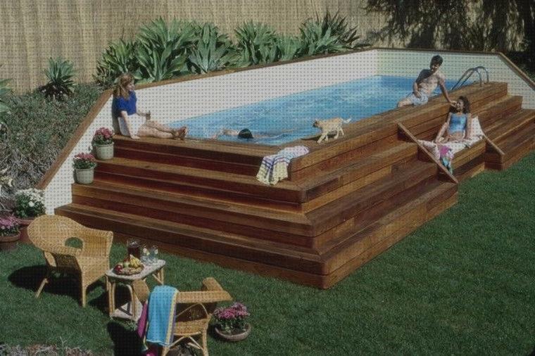Review de escalera madera piscina